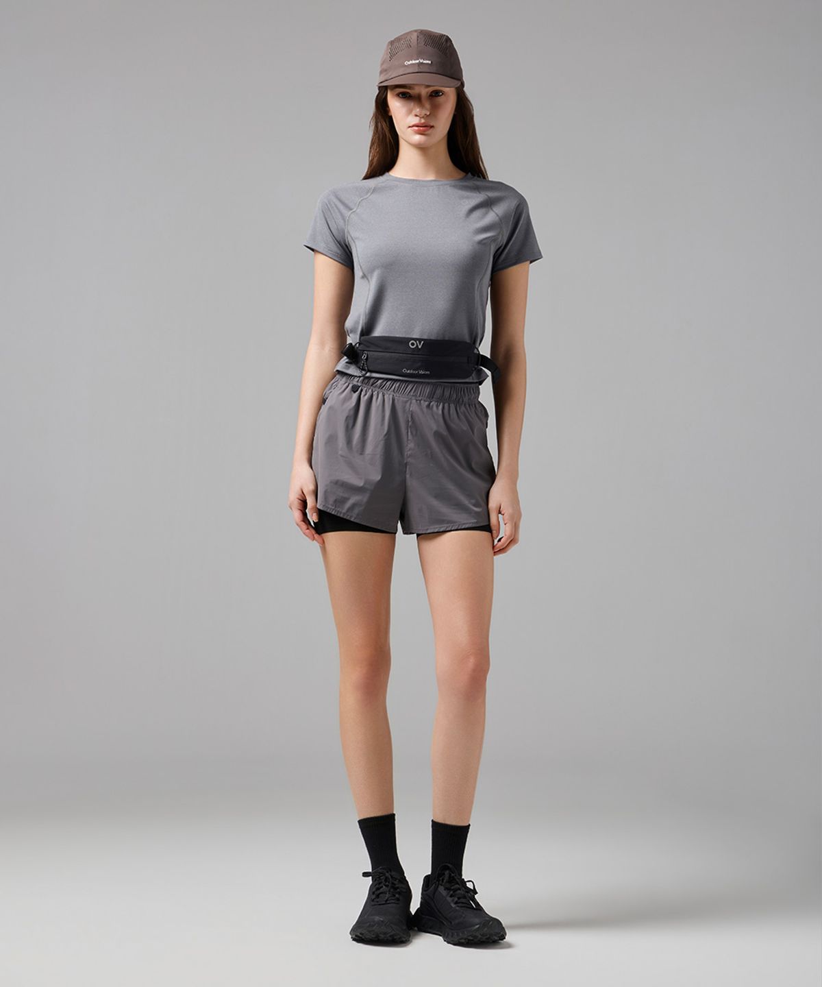 아웃도어 보이스(OUTDOOR VOICES) (W)Technol-OV™ DRY FLEX SLIM TEE (CHARCOAL)