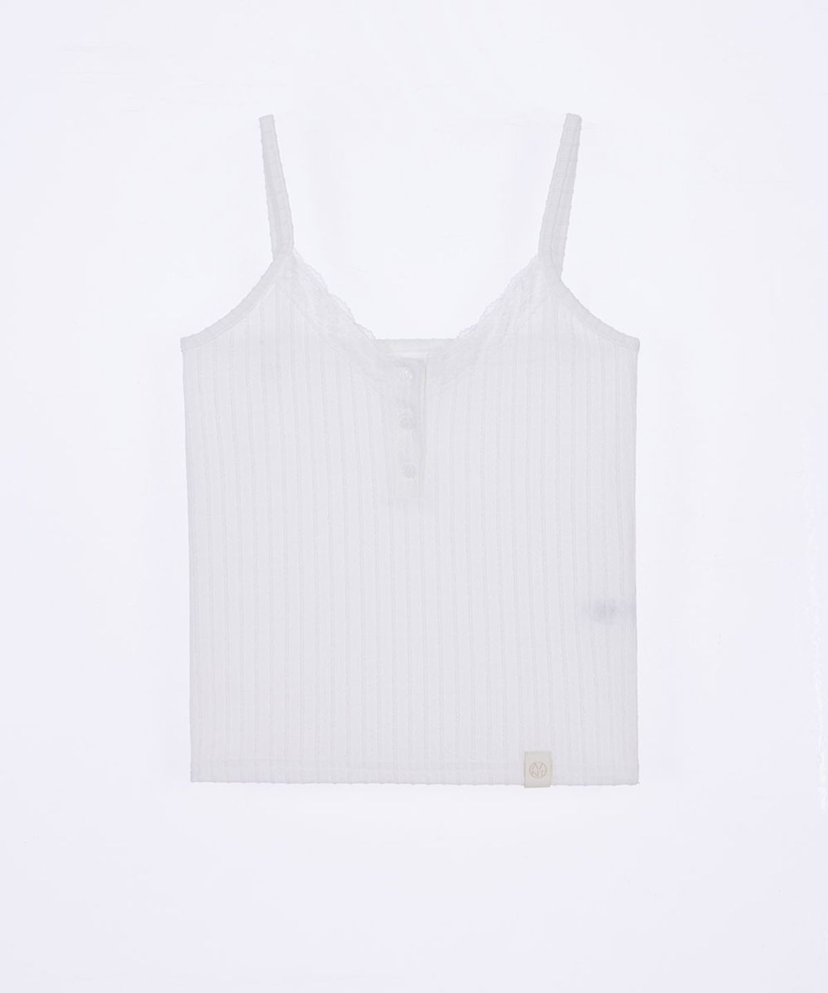 헤인트(HAINT) LACE EYELET BUTTON SLEEVELESS TOP 2COL_IVORYBLACK