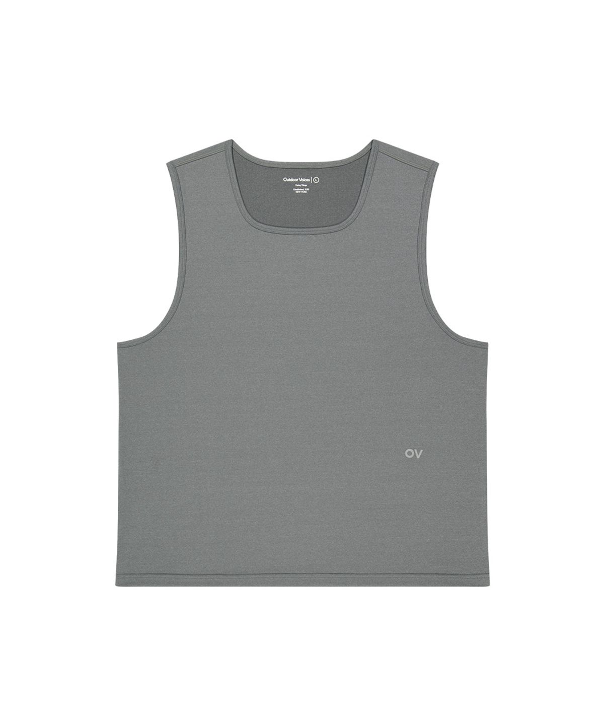 아웃도어 보이스(OUTDOOR VOICES) Technol-OV™ OV LOGO SLEEVELESS TEE (CHARCOAL)