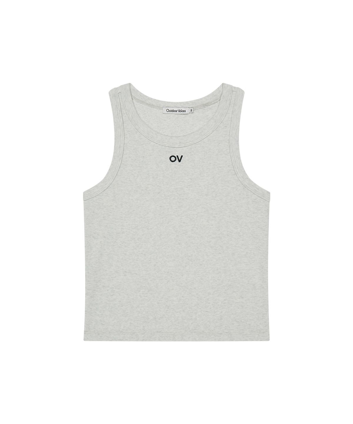 아웃도어 보이스(OUTDOOR VOICES) (W)OV CENTRAL LOGO SLEEVELESS (LIGHT HEATHER GRAY)