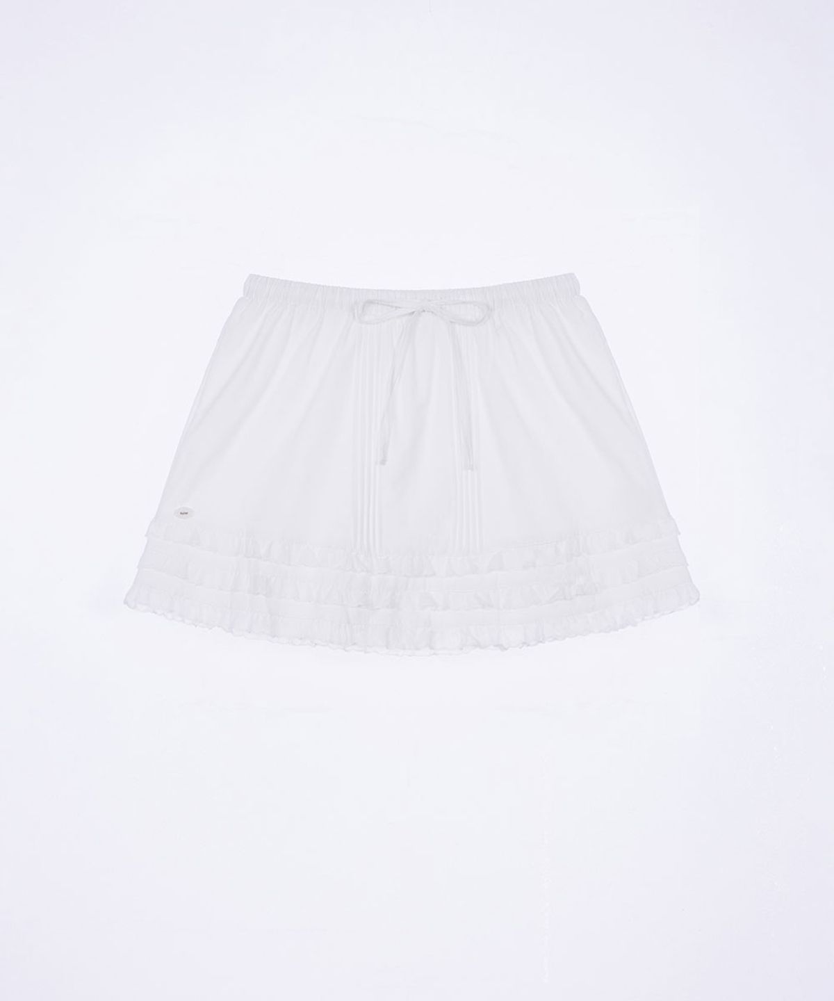 헤인트(HAINT) LACE FRILL COTTON LAYERED SKIRT_IVORY