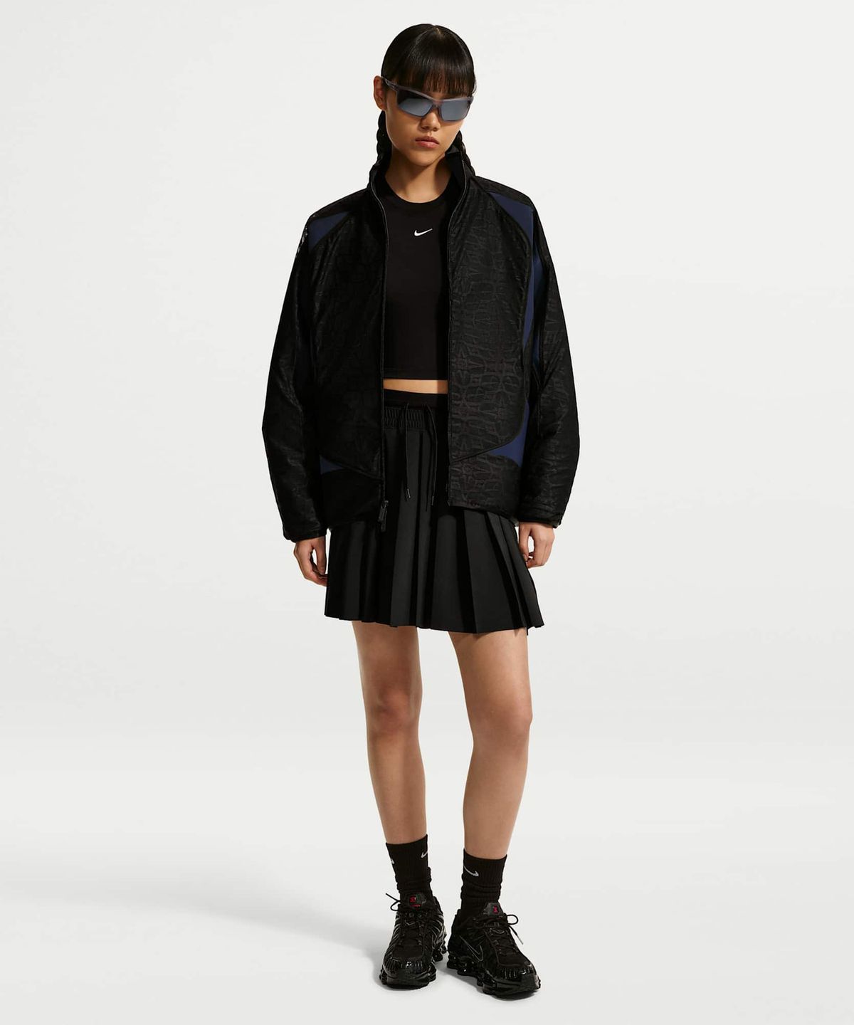 나이키(NIKE) 스포츠웨어 오버사이즈 레이스 트랙 재킷 W - 블랙:미드나이트 네이비:화이트:미드나이트 네이비 / IF0523-011