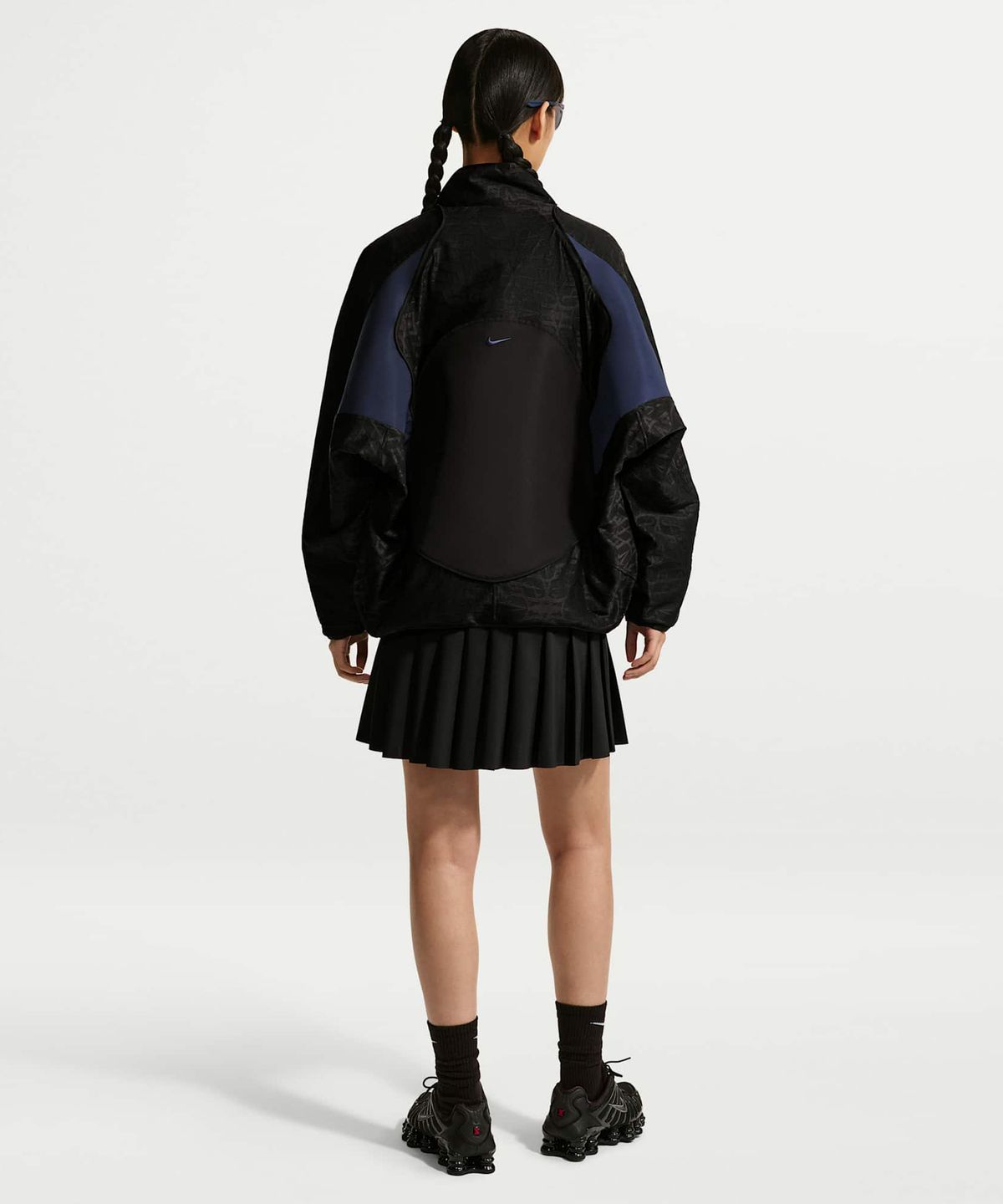나이키(NIKE) 스포츠웨어 오버사이즈 레이스 트랙 재킷 W - 블랙:미드나이트 네이비:화이트:미드나이트 네이비 / IF0523-011
