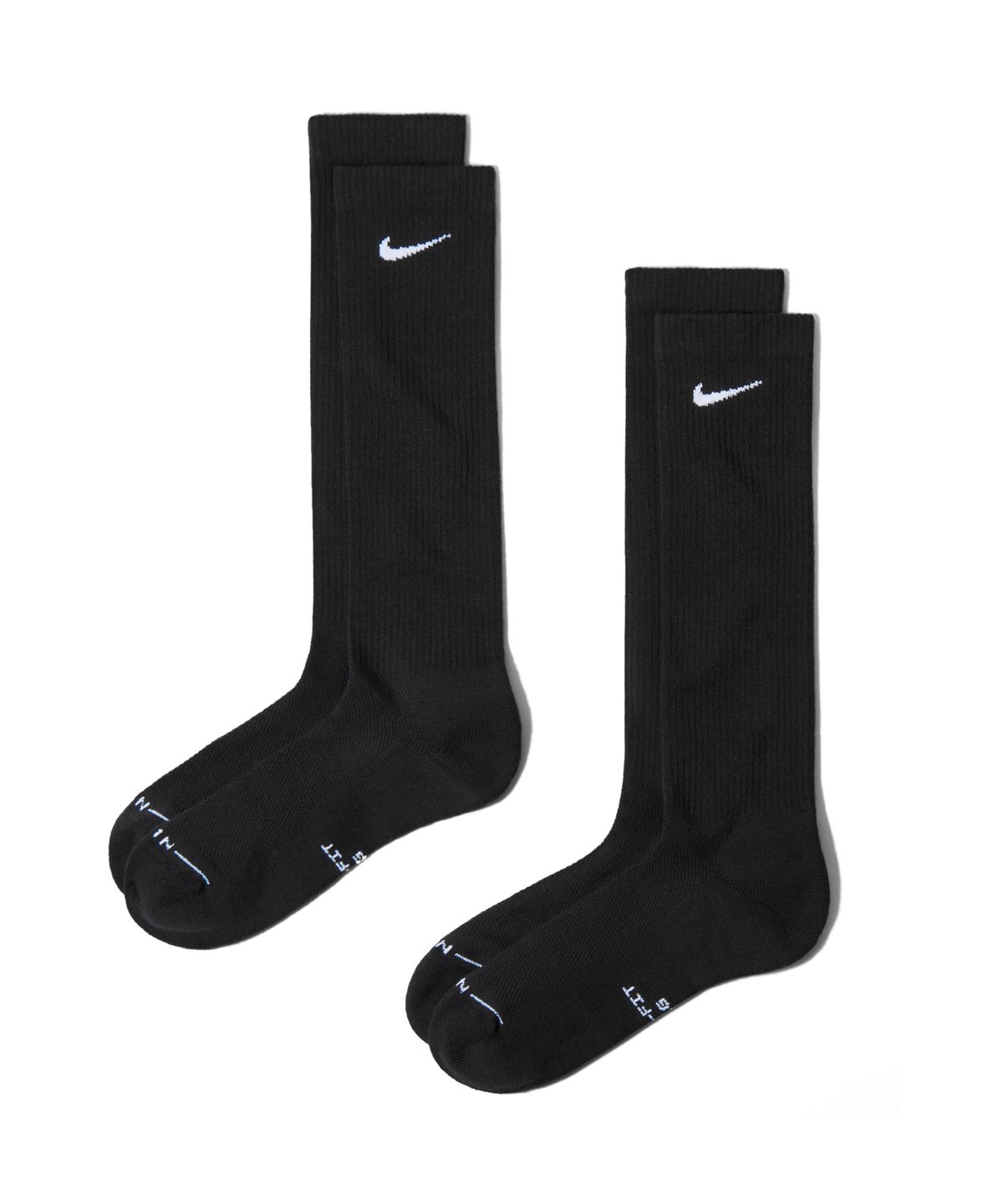 나이키(NIKE) 에브리데이 엘리베이티드 오버 더 카프 삭스(2켤레) - 블랙:화이트 / HQ8510-010