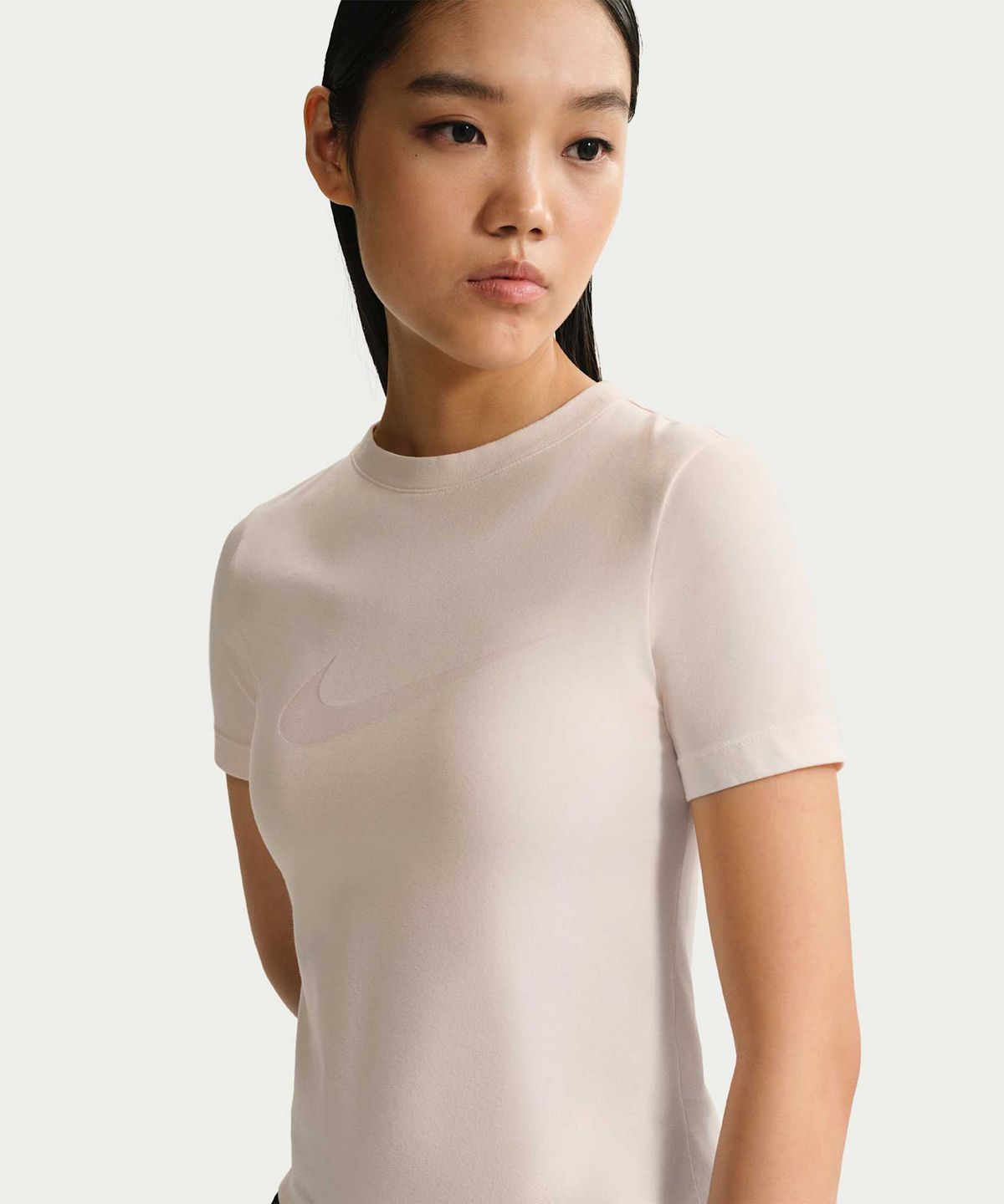나이키(NIKE) 스포츠웨어 슬림 반소매 번아웃 로고 탑 W - 초크 / IO1517-103