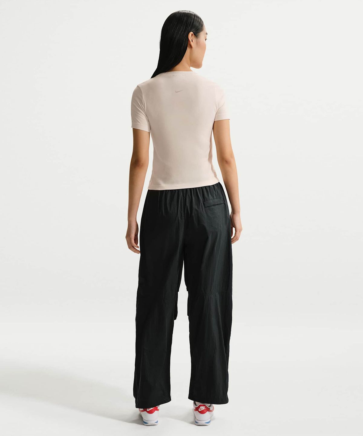 나이키(NIKE) 스포츠웨어 슬림 반소매 번아웃 로고 탑 W - 초크 / IO1517-103