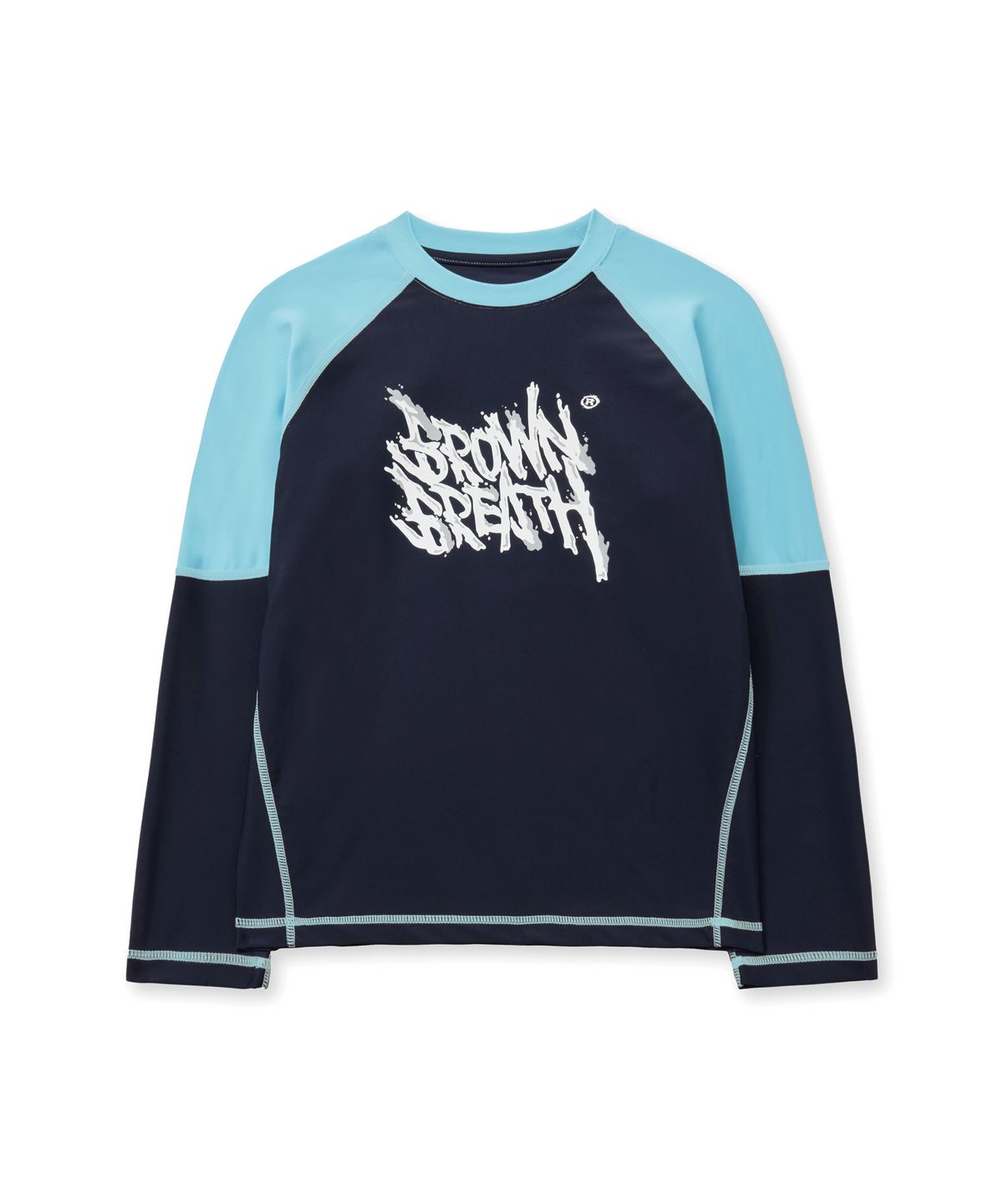 브라운브레스 키즈(BROWNBREATH KIDS) KIDS COLOR BLOCK RASH GUARD TEE - NAVY