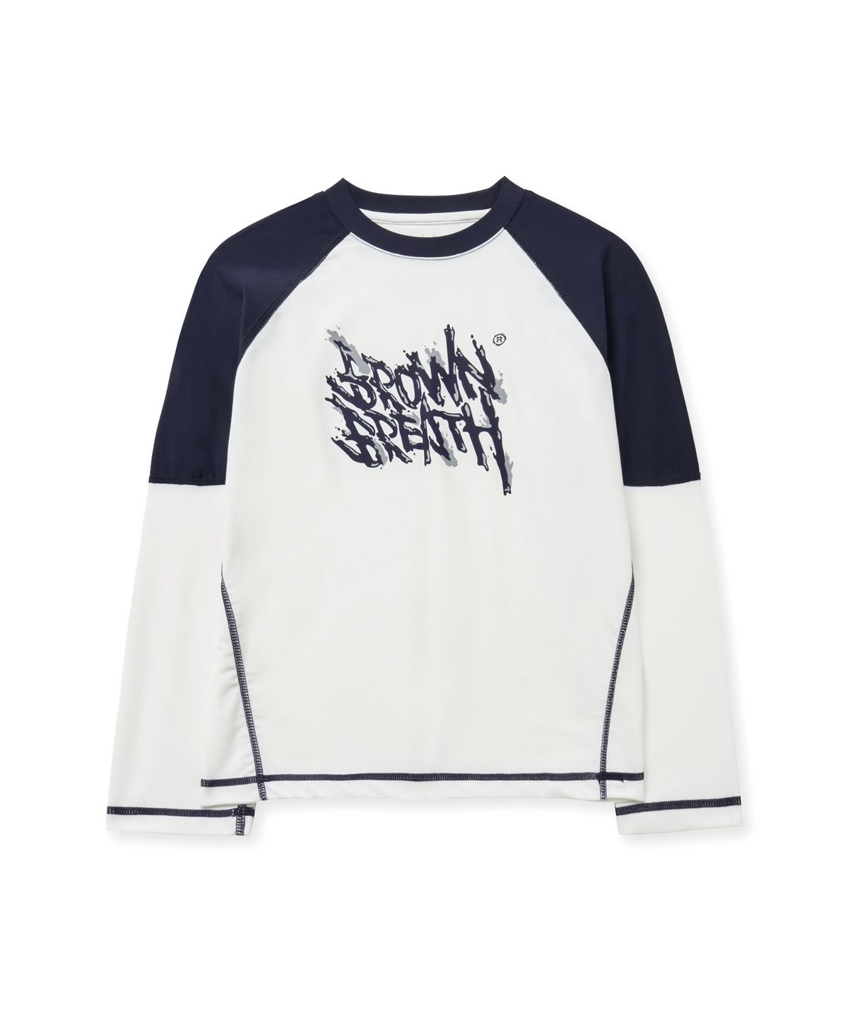 브라운브레스 키즈(BROWNBREATH KIDS) KIDS COLOR BLOCK RASH GUARD TEE - WHITE