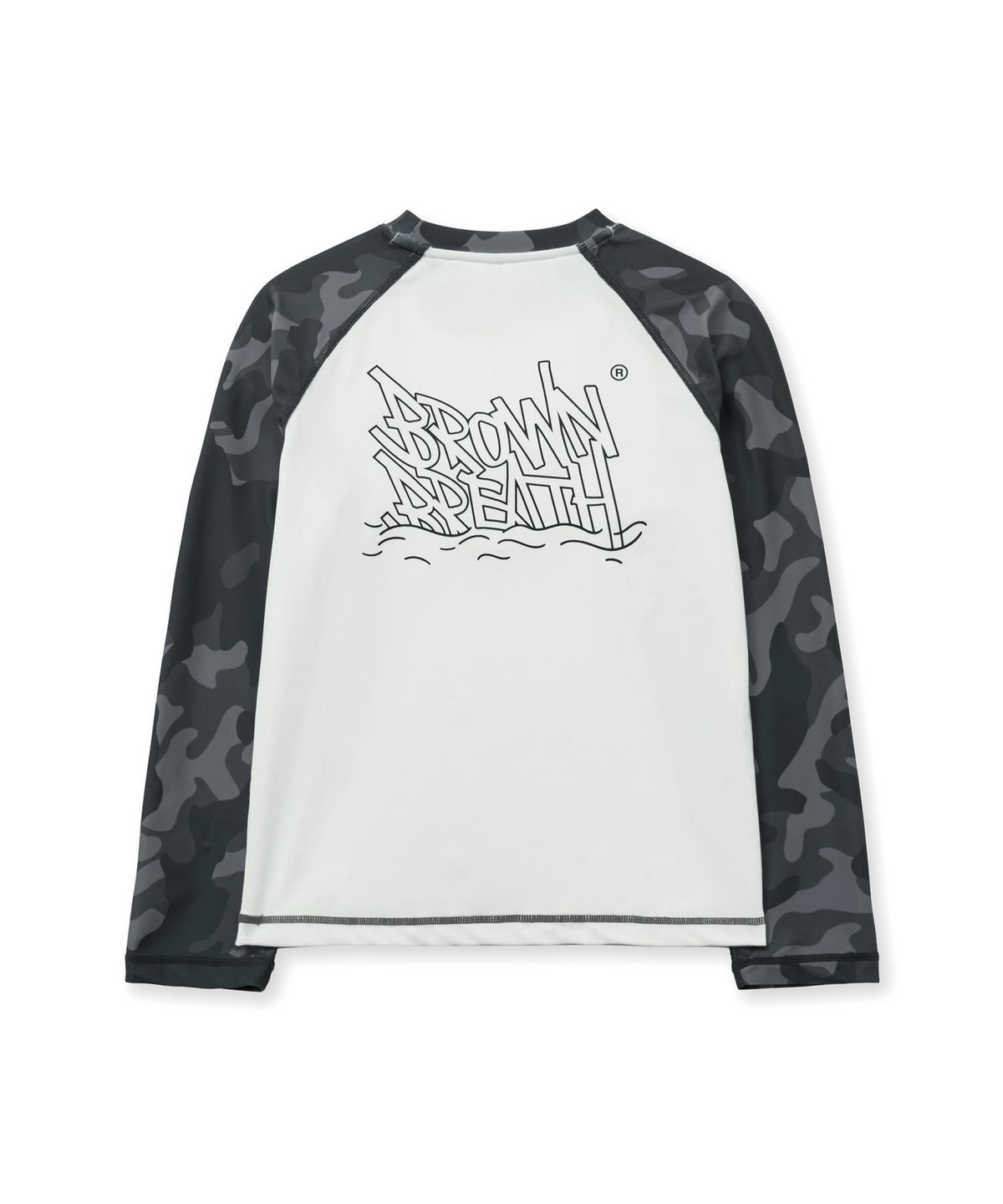 브라운브레스 키즈(BROWNBREATH KIDS) KIDS CAMO RASH GUARD TEE - DARK GREY