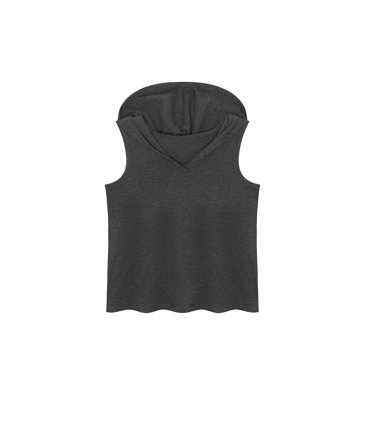 온유어오운(ONYOUROWN) CURVED LINE HOOD SLEEVELES (CHARCOAL)