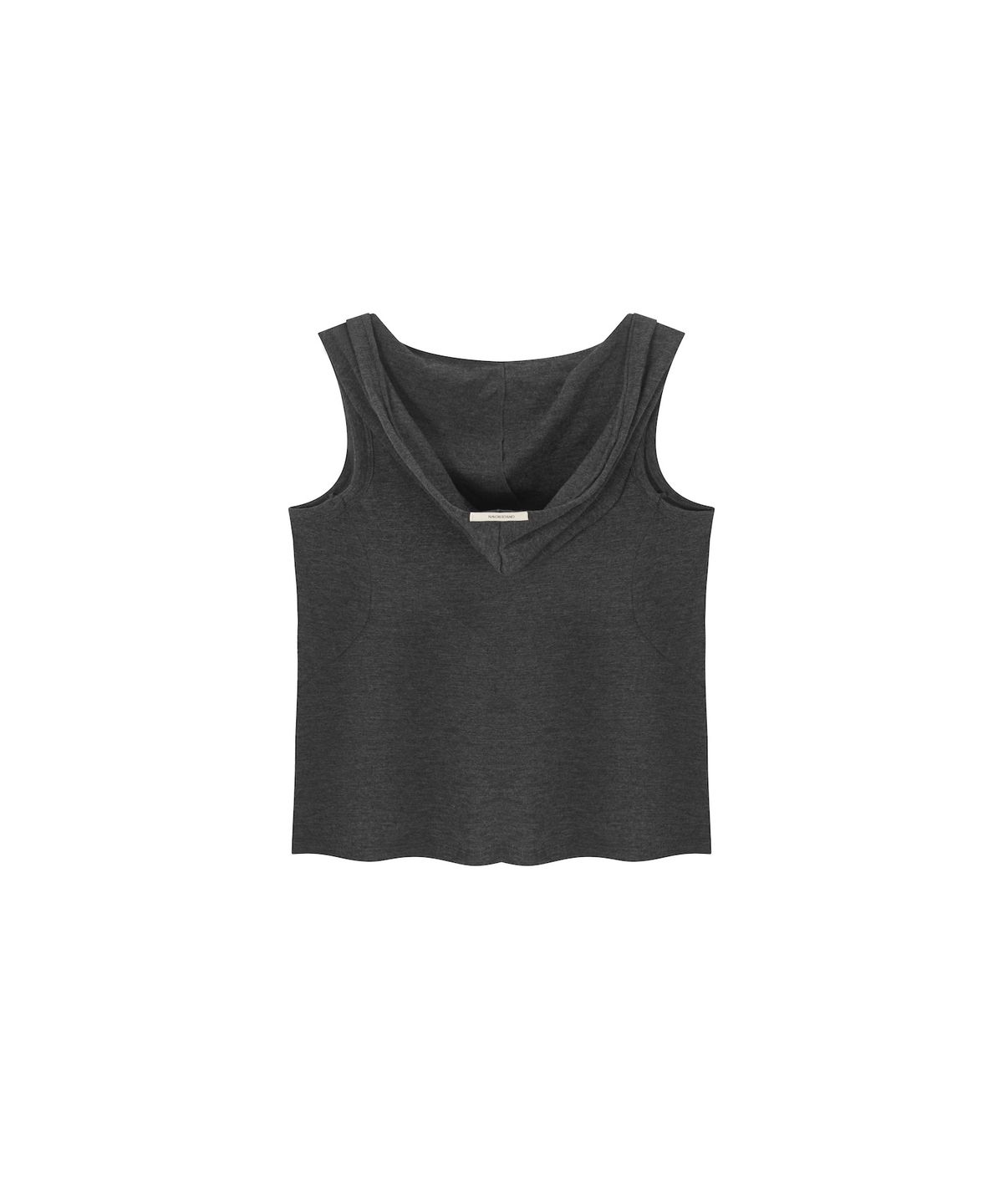 온유어오운(ONYOUROWN) CURVED LINE HOOD SLEEVELES (CHARCOAL)