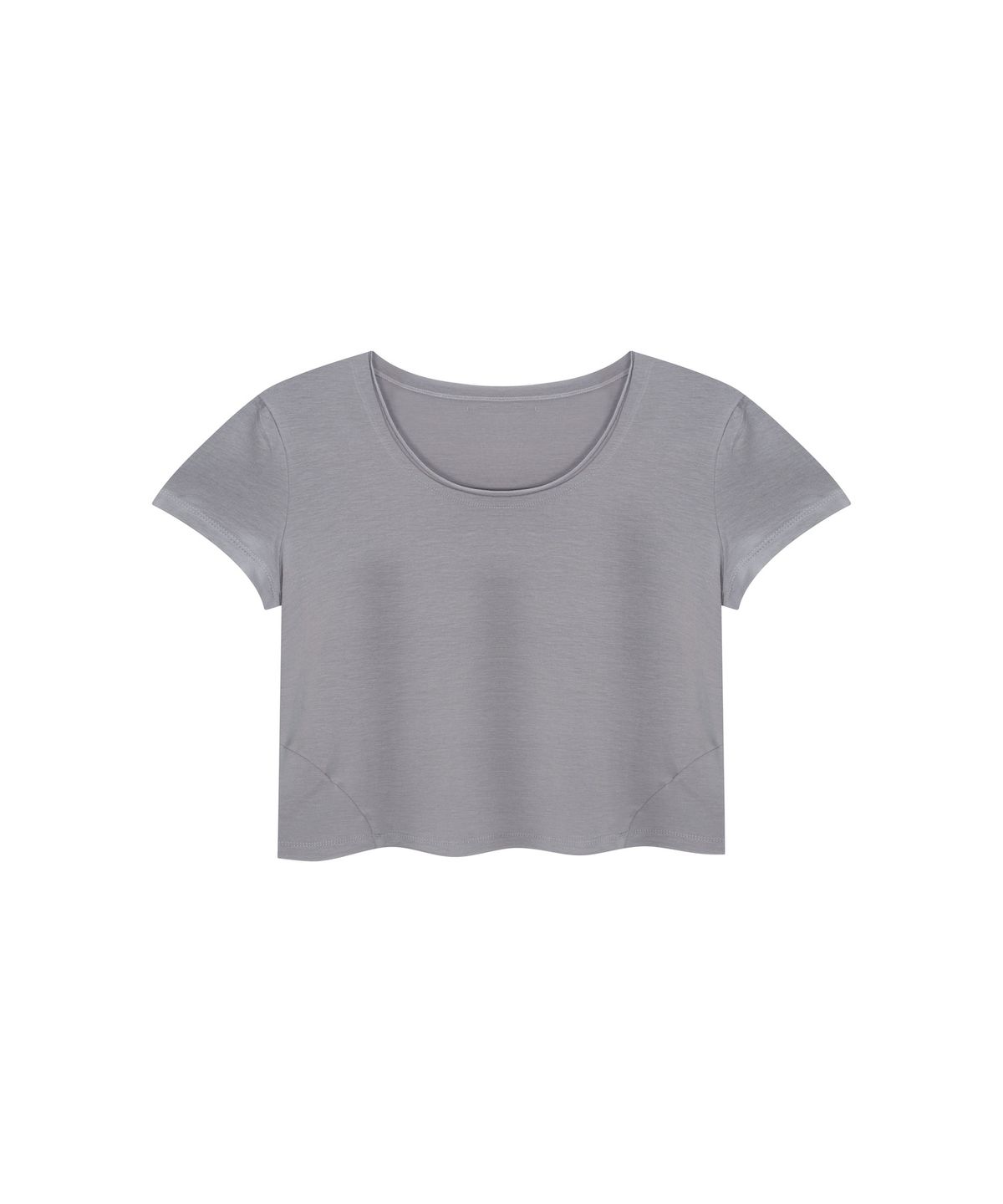 온유어오운(ONYOUROWN) CURVED LINE RAW EDGE TEE (GREY)