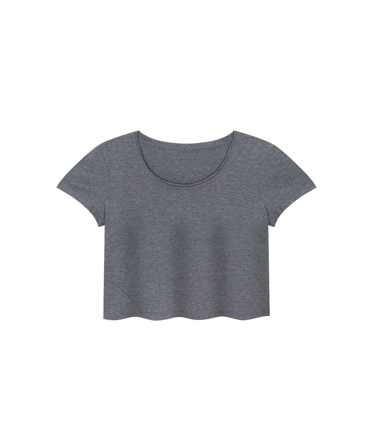 온유어오운(ONYOUROWN) CURVED LINE RAW EDGE TEE (CHARCOAL)