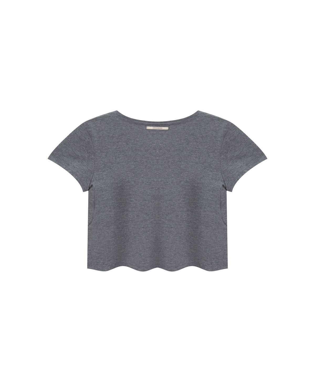 온유어오운(ONYOUROWN) CURVED LINE RAW EDGE TEE (CHARCOAL)