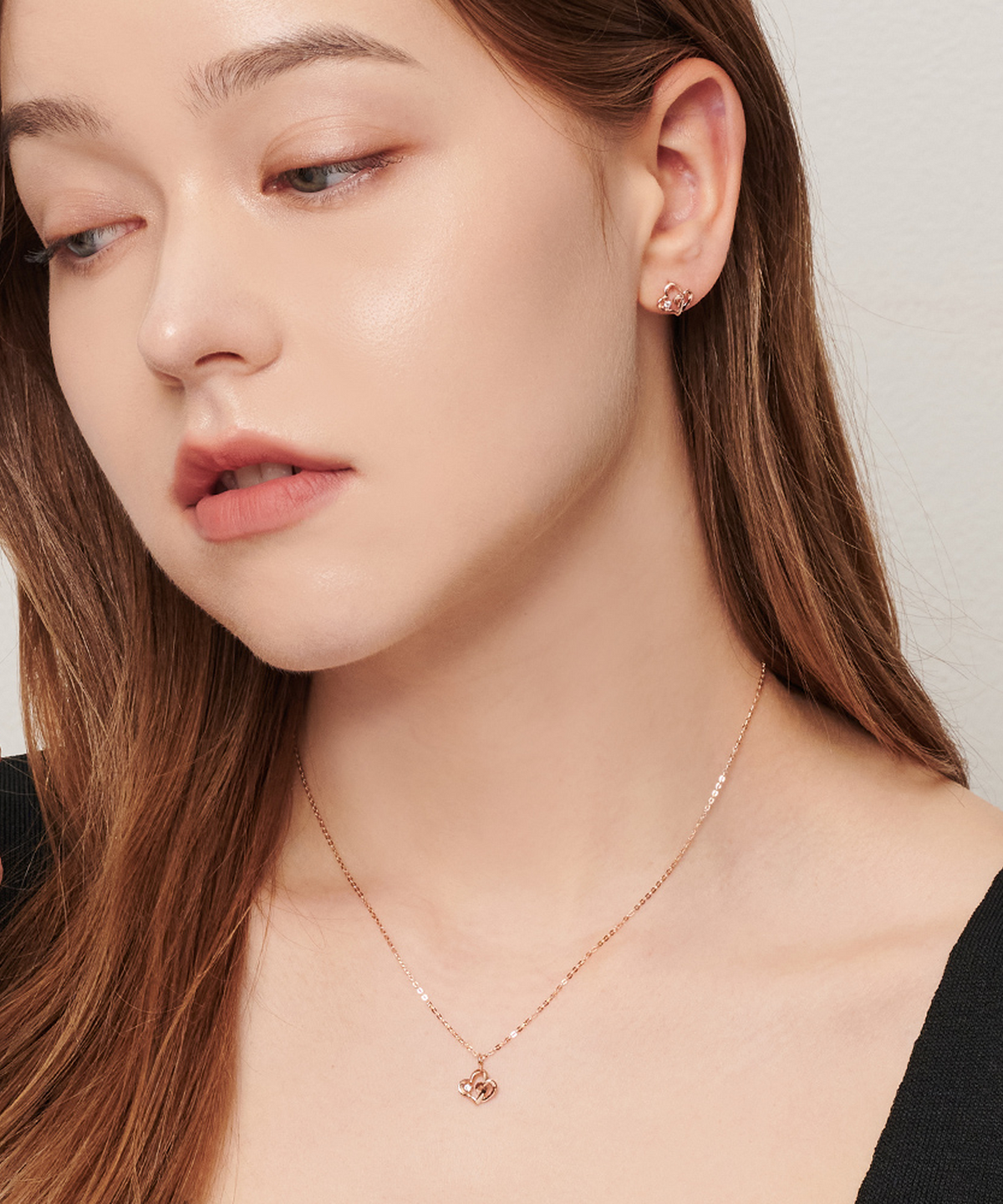 러비앤비(LOVEENB) [14K gold] 더블 하트 귀걸이