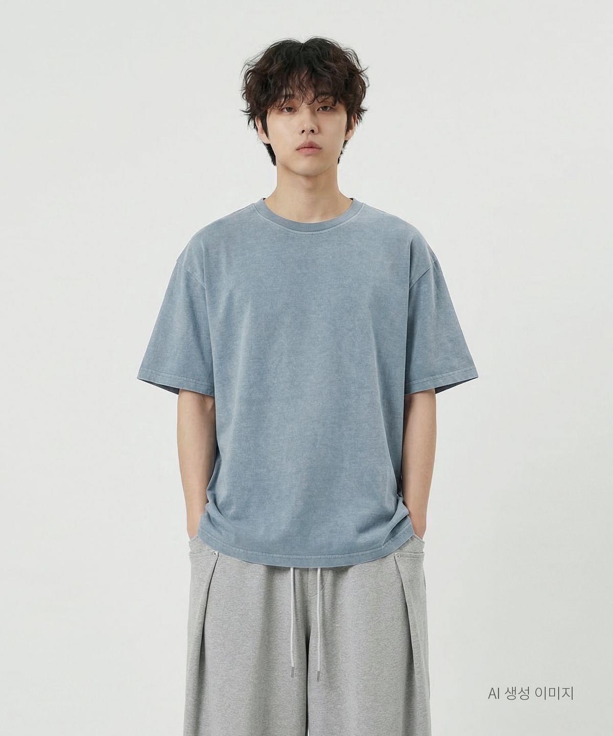 음(UMM) 오버핏 무지 피그먼트 반팔티셔츠 5COLOR