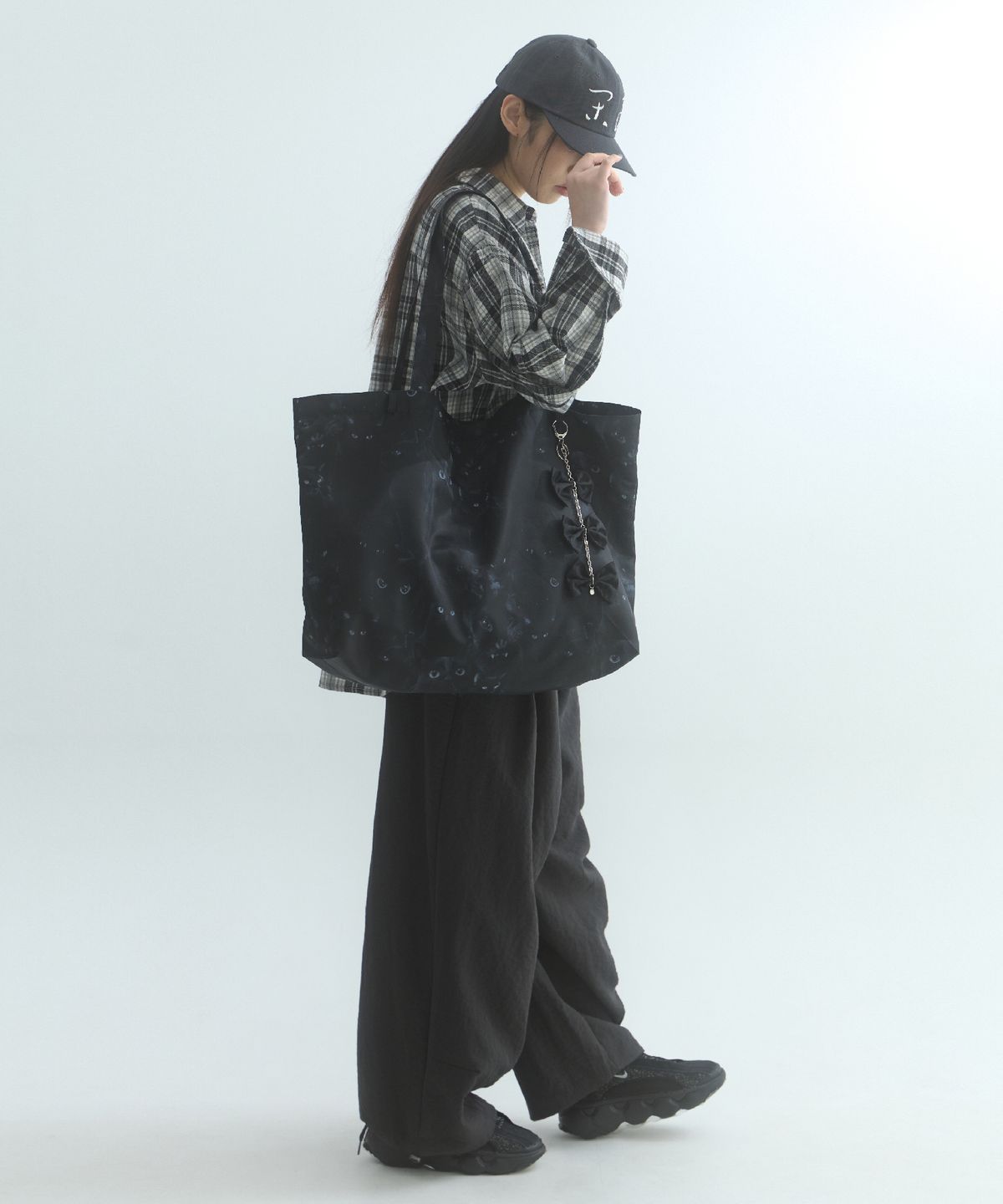 무아르모아(MOIREMOA) Midnight Feline Big Bag-Black