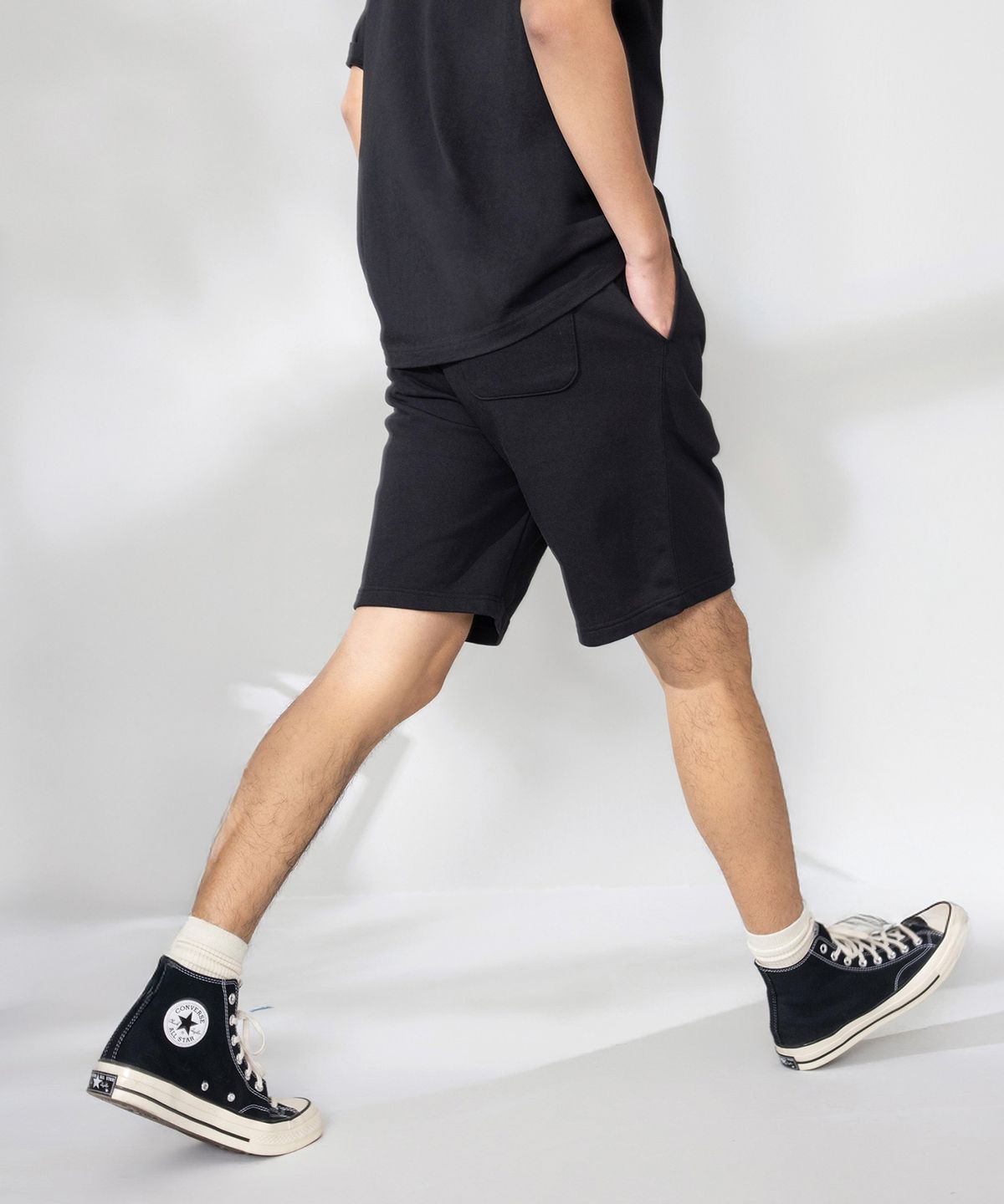 컨버스(CONVERSE) 레트로 로고 프렌치 테리 쇼츠 블랙 MCJ787-023