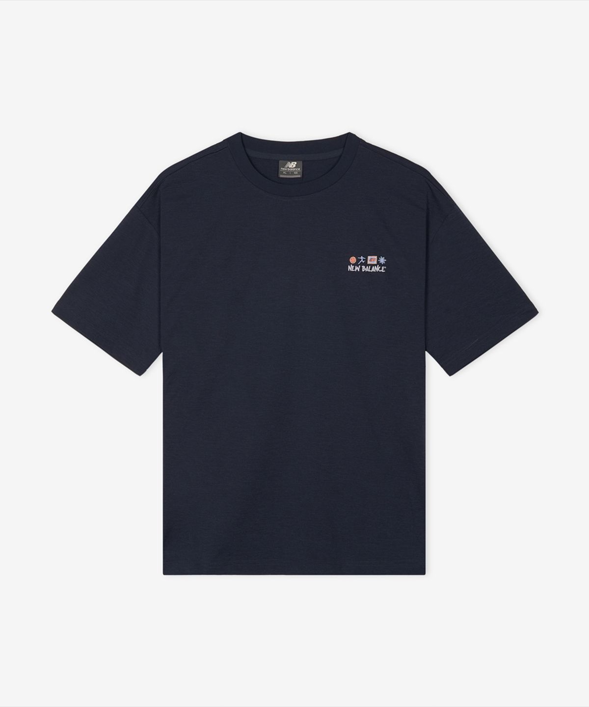 뉴발란스(NEW BALANCE) NBNEG31643 / UNI 써니 레이니 일러스트 반팔티 (NAVY)