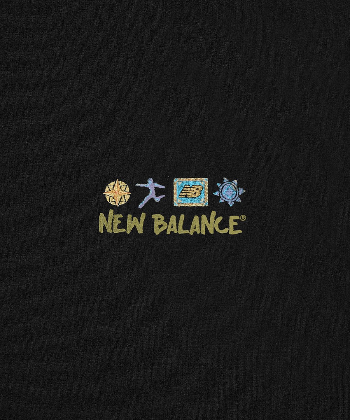 뉴발란스(NEW BALANCE) NBNEG31643 / UNI 써니 레이니 일러스트 반팔티 (BLACK)