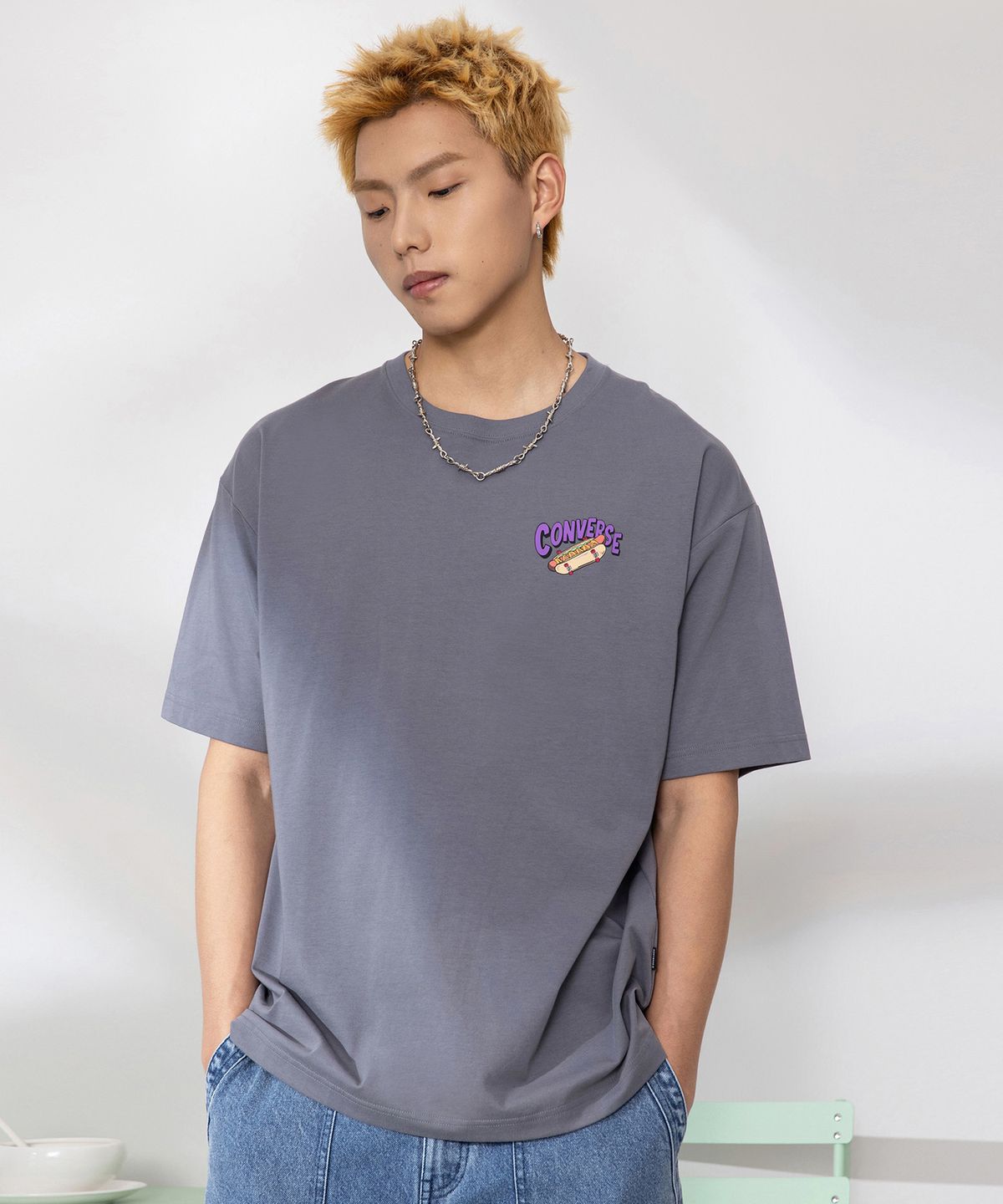 컨버스(CONVERSE) 토스터 그래픽 티셔츠 콰이어트 쉐이드 MCJ751-G6M
