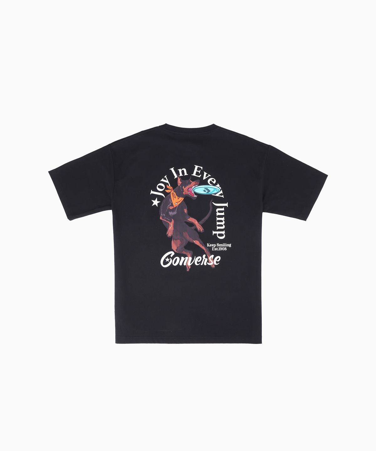 컨버스(CONVERSE) 소로나 도그 그래픽 티셔츠 블랙 MCJ752-023