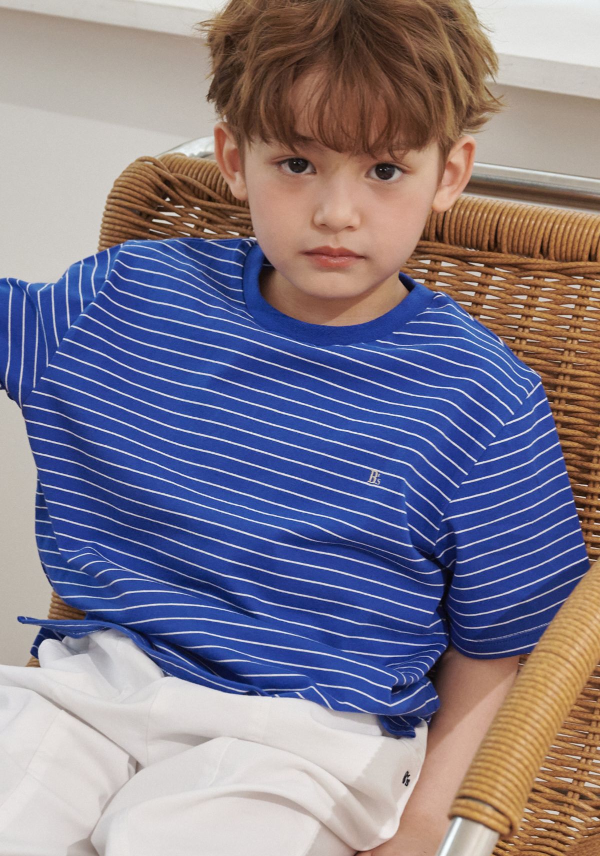 빈(BEEN) BA21TS07BU 블루 스트라이프 반팔 티셔츠