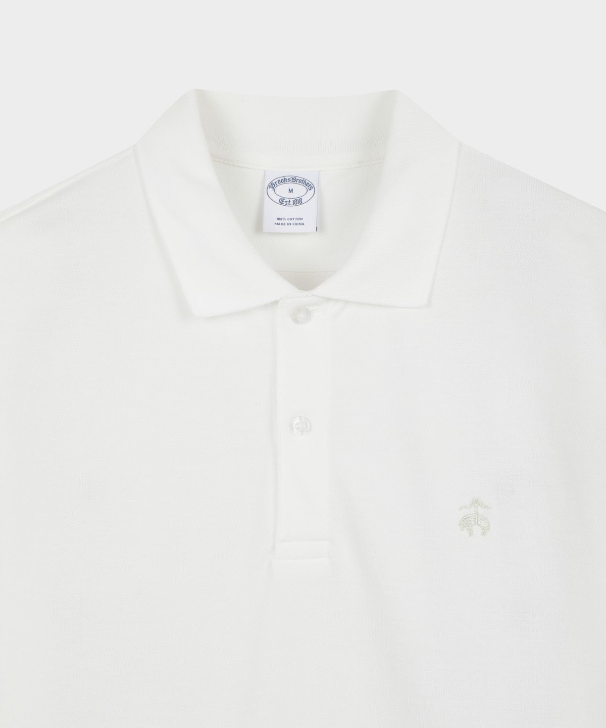 브룩스 브라더스(BROOKS BROTHERS) 로고 코튼 피케 폴로셔츠 (화이트) (BBNTMOG201)