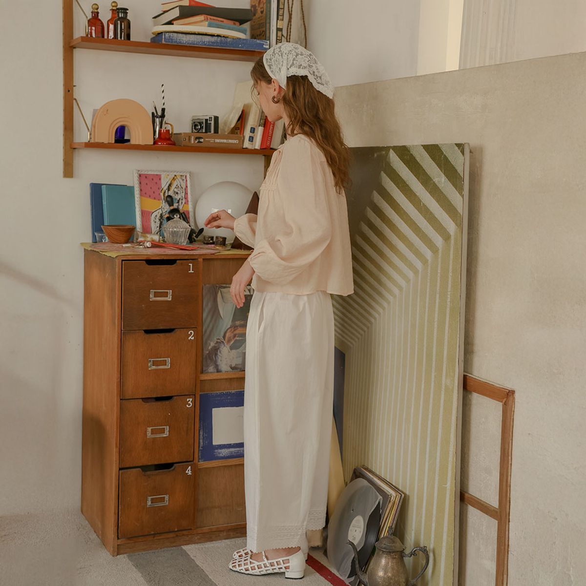 프라우드 마리(PROUD MARY) PM_Srawstring waist wide lace him pants_WHITE