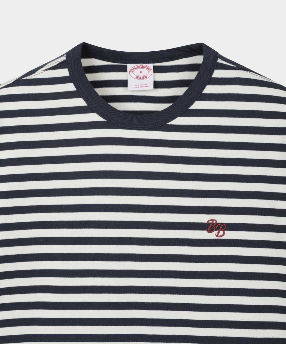 브룩스 브라더스(BROOKS BROTHERS) 스트라이프 반팔티셔츠 (네이비) (BBNPMOG205)