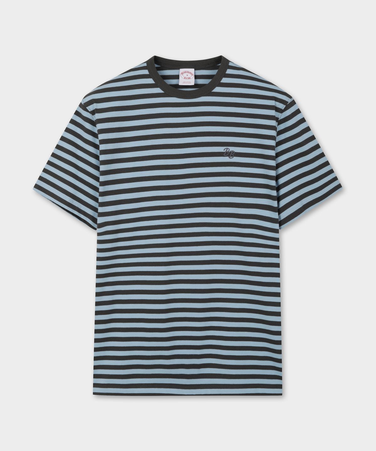 브룩스 브라더스(BROOKS BROTHERS) 스트라이프 반팔티셔츠 (블루) (BBNPMOG205)