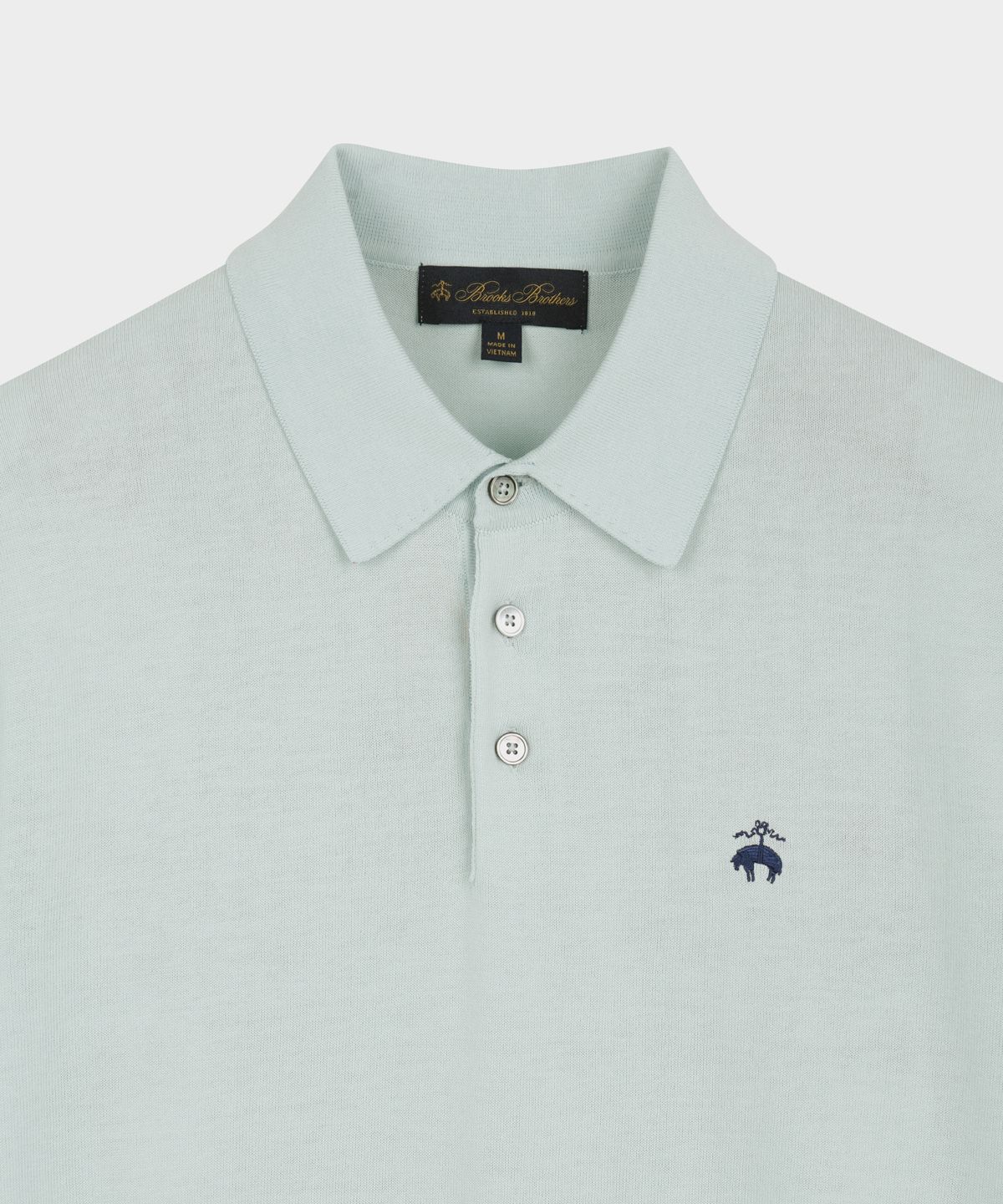 브룩스 브라더스(BROOKS BROTHERS) 코튼 폴로 반팔 스웨터 (민트) (BBWTMOG202)