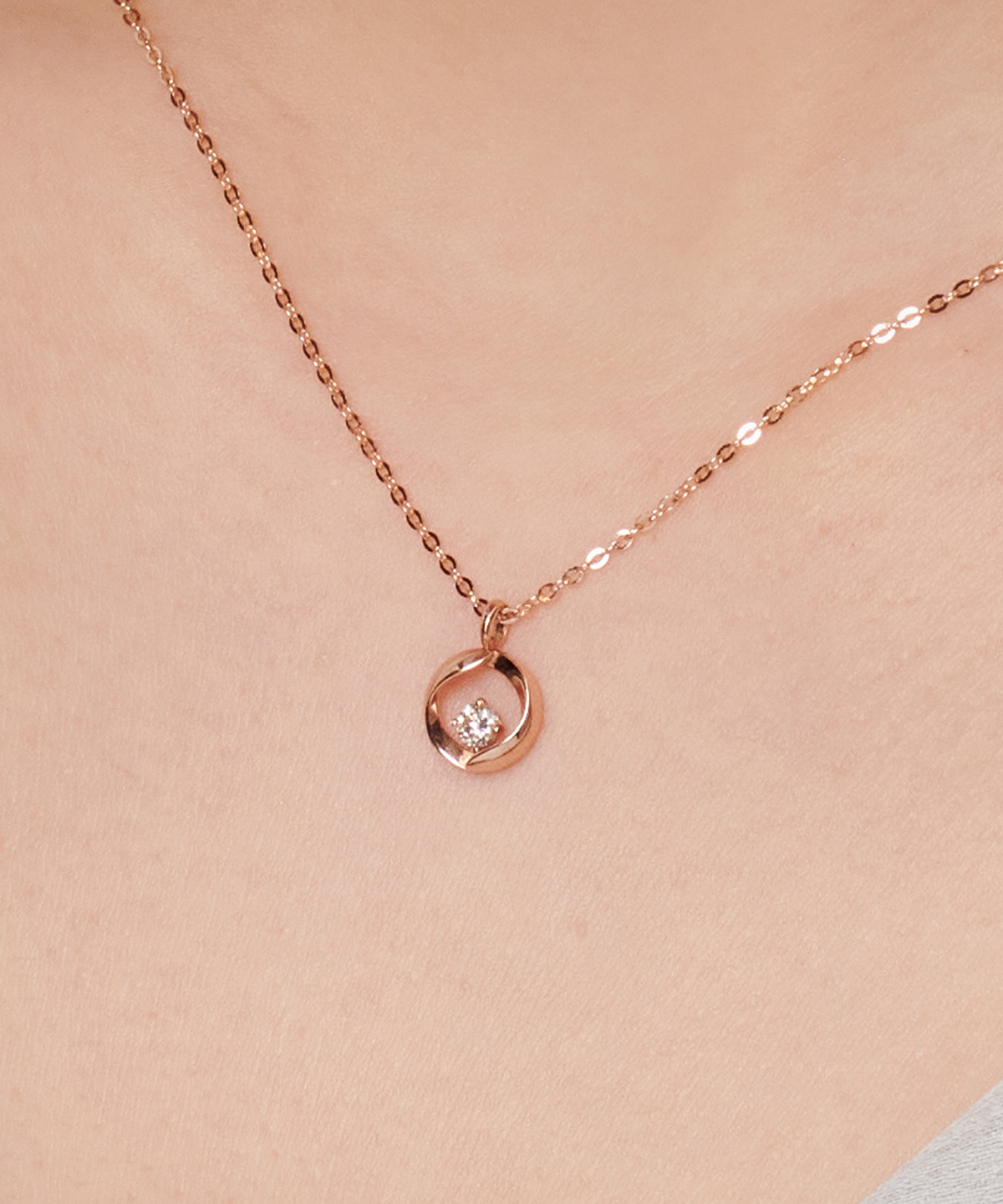 러비앤비(LOVEENB) [14K gold] 1부 랩다이아몬드 라운드 목걸이