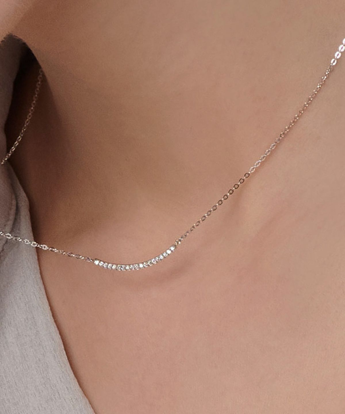 러비앤비(LOVEENB) [14K gold] 랩다이아 스윙 스틱 목걸이
