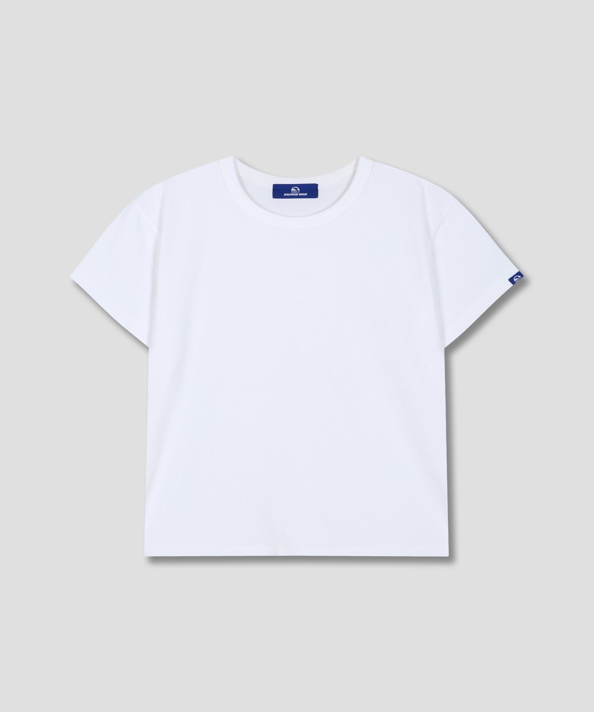 돌핀웨이브어패럴(DOLPHIN WAVE APPAREL) 돌핀 우먼즈 세미크롭 루즈핏 코튼 스판 반팔 티셔츠 3COLOR