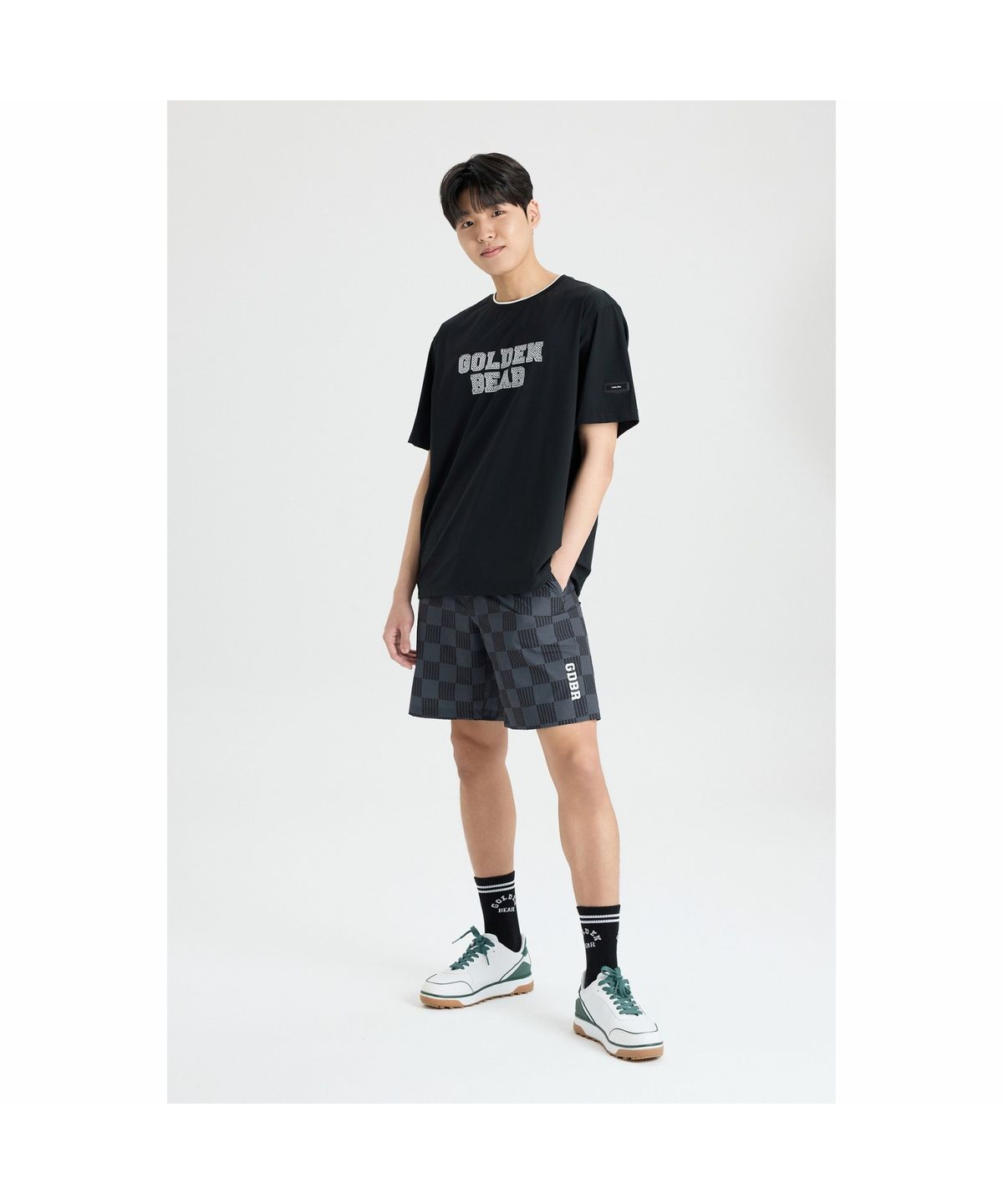 골든베어(GOLDEN BEAR) (M) Checker board Printed Shorts G4PAM26401DGX