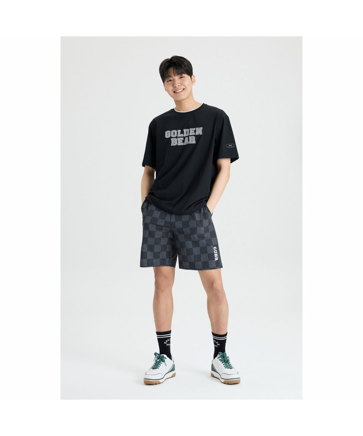 골든베어(GOLDEN BEAR) (M) Checker board Printed Shorts G4PAM26401DGX