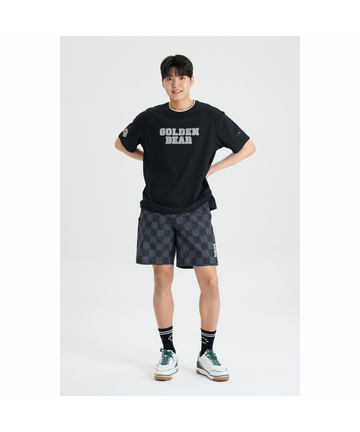 골든베어(GOLDEN BEAR) (M) Checker board Printed Shorts G4PAM26401DGX