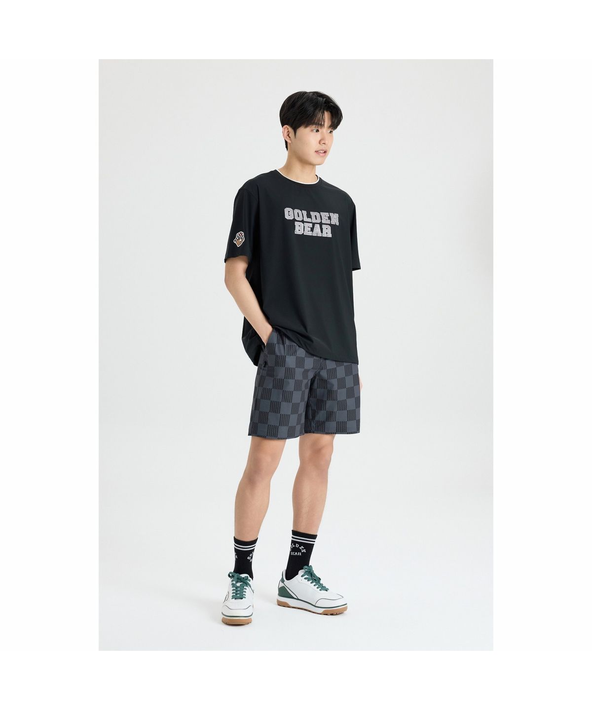 골든베어(GOLDEN BEAR) (M) Checker board Printed Shorts G4PAM26401DGX