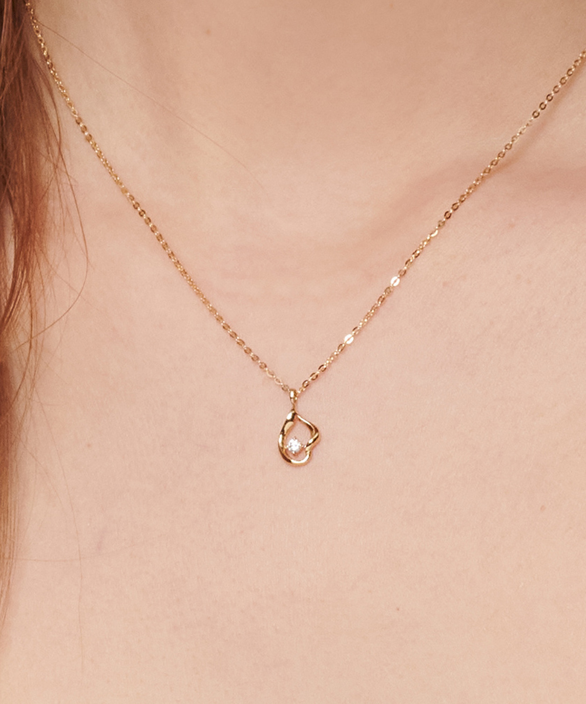 러비앤비(LOVEENB) [14K gold] 웨이비 물방울 목걸이