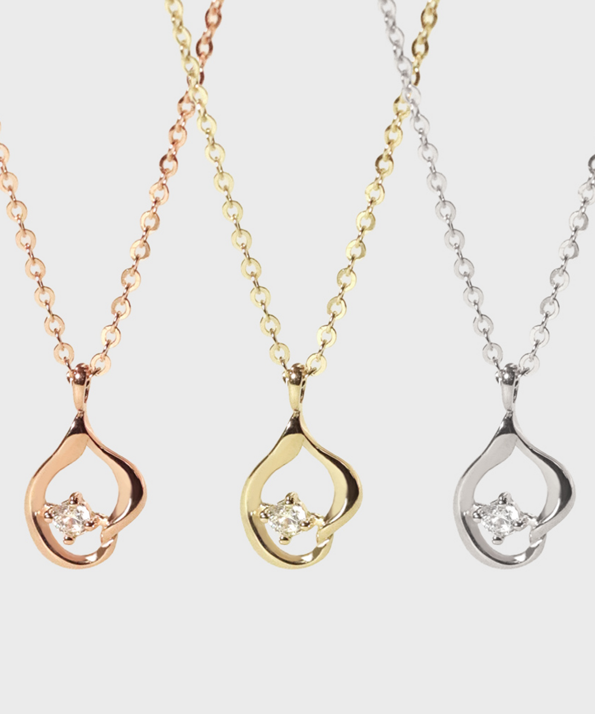 러비앤비(LOVEENB) [14K gold] 웨이비 물방울 목걸이