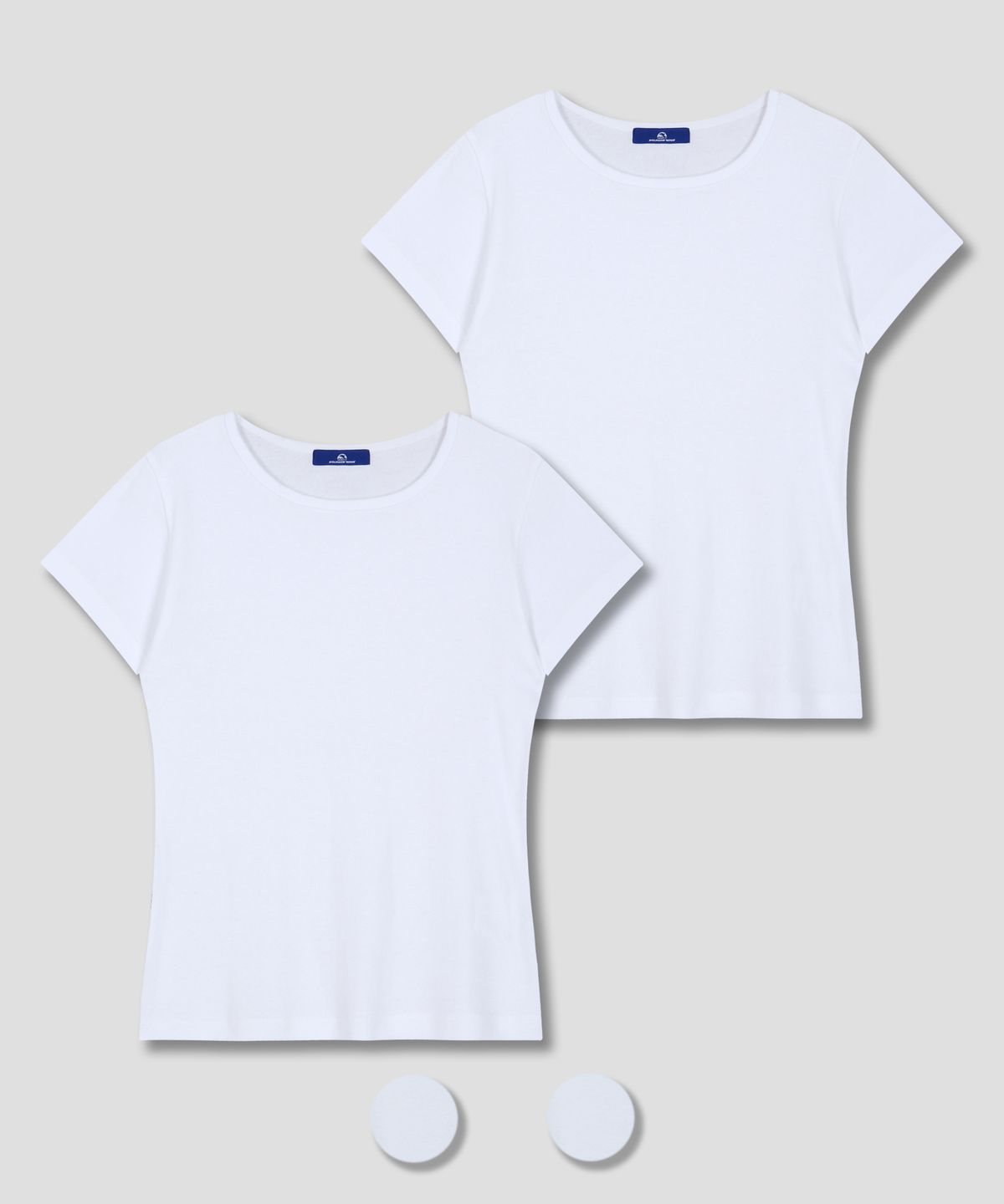 돌핀웨이브어패럴(DOLPHIN WAVE APPAREL) [2PACK] 돌핀 코튼 베이직 슬림핏 반팔 티셔츠 2팩