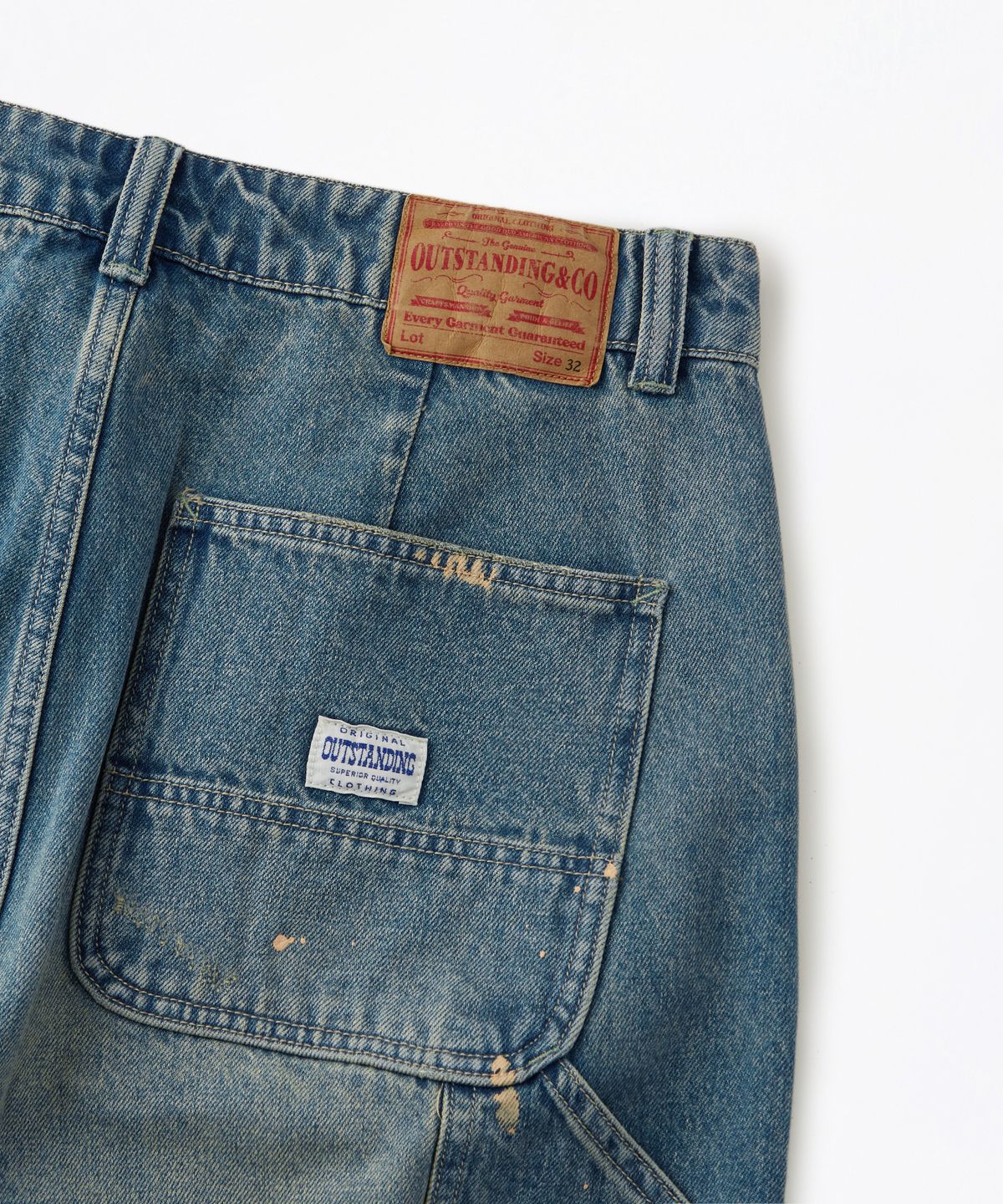 아웃스탠딩(OUTSTANDING) CARPENTER DENIM SHORTS_DIRTY BLUE