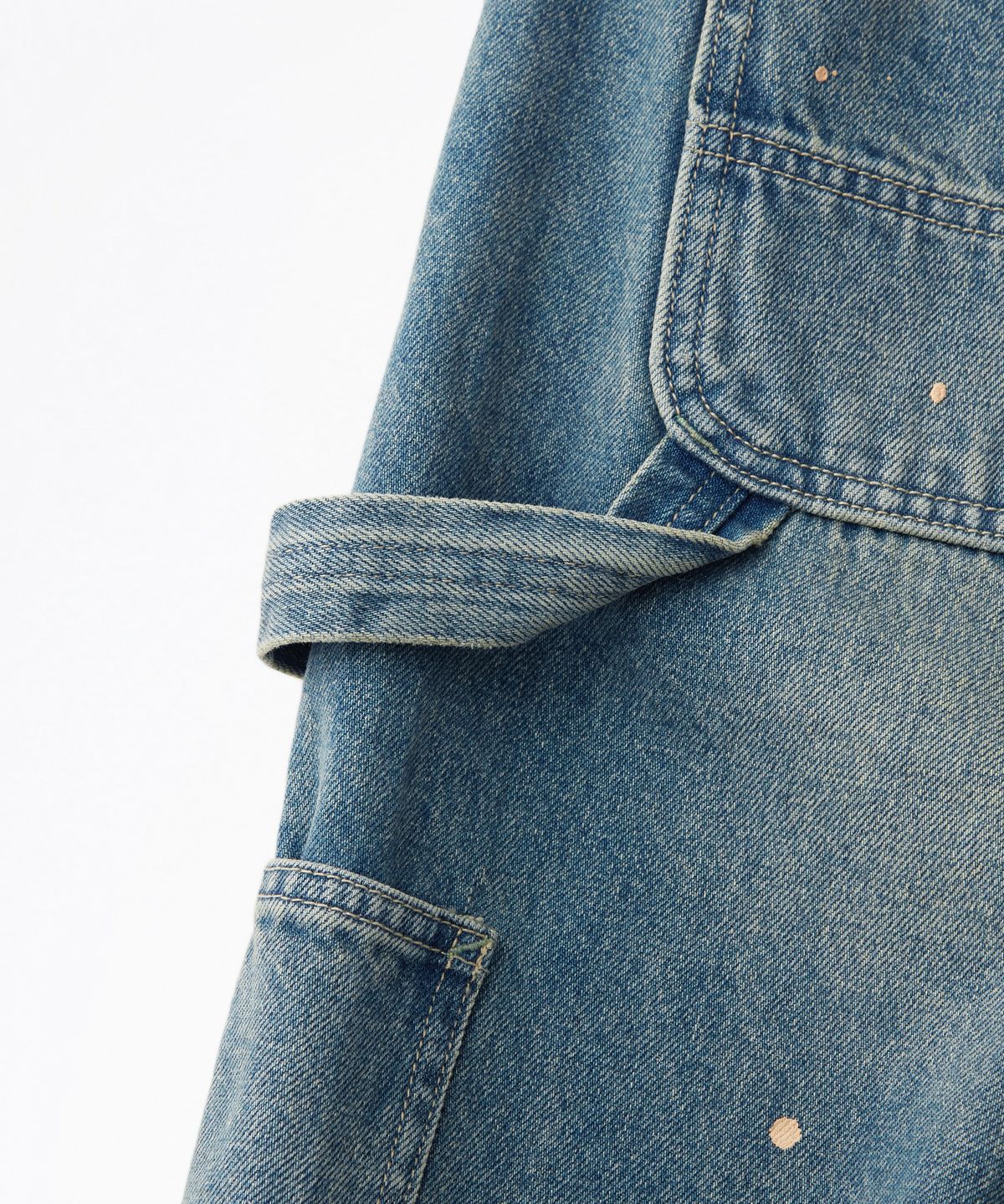 아웃스탠딩(OUTSTANDING) CARPENTER DENIM SHORTS_DIRTY BLUE