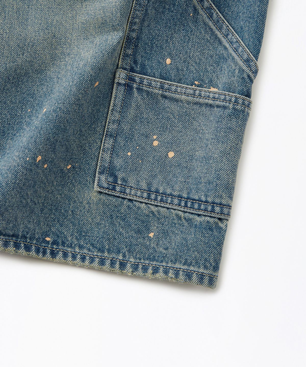 아웃스탠딩(OUTSTANDING) CARPENTER DENIM SHORTS_DIRTY BLUE