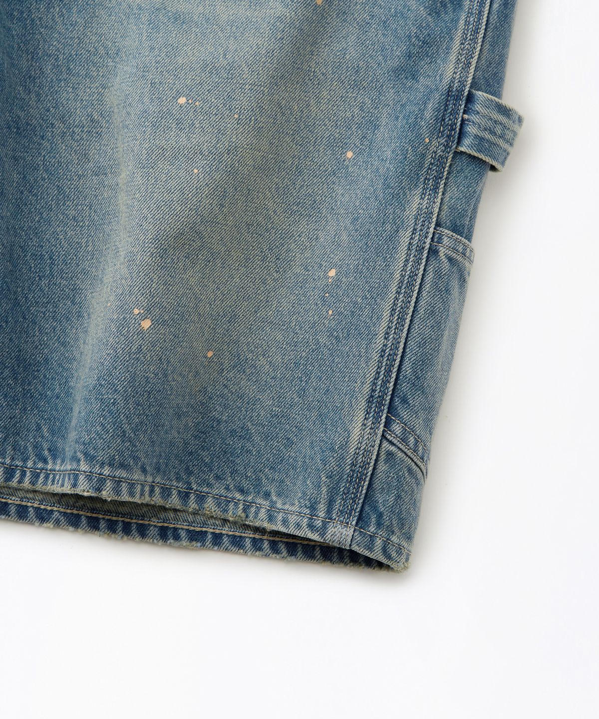 아웃스탠딩(OUTSTANDING) CARPENTER DENIM SHORTS_DIRTY BLUE