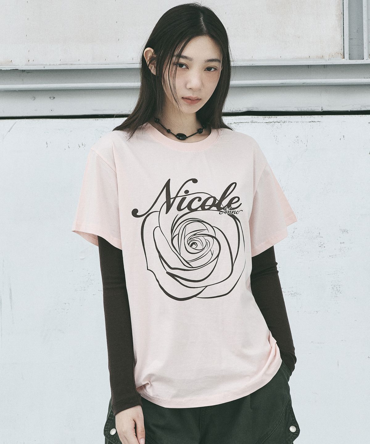 닉앤니콜(NICK&NICOLE) [ESSENTIAL] WOOL TENCEL TEE_BROWN