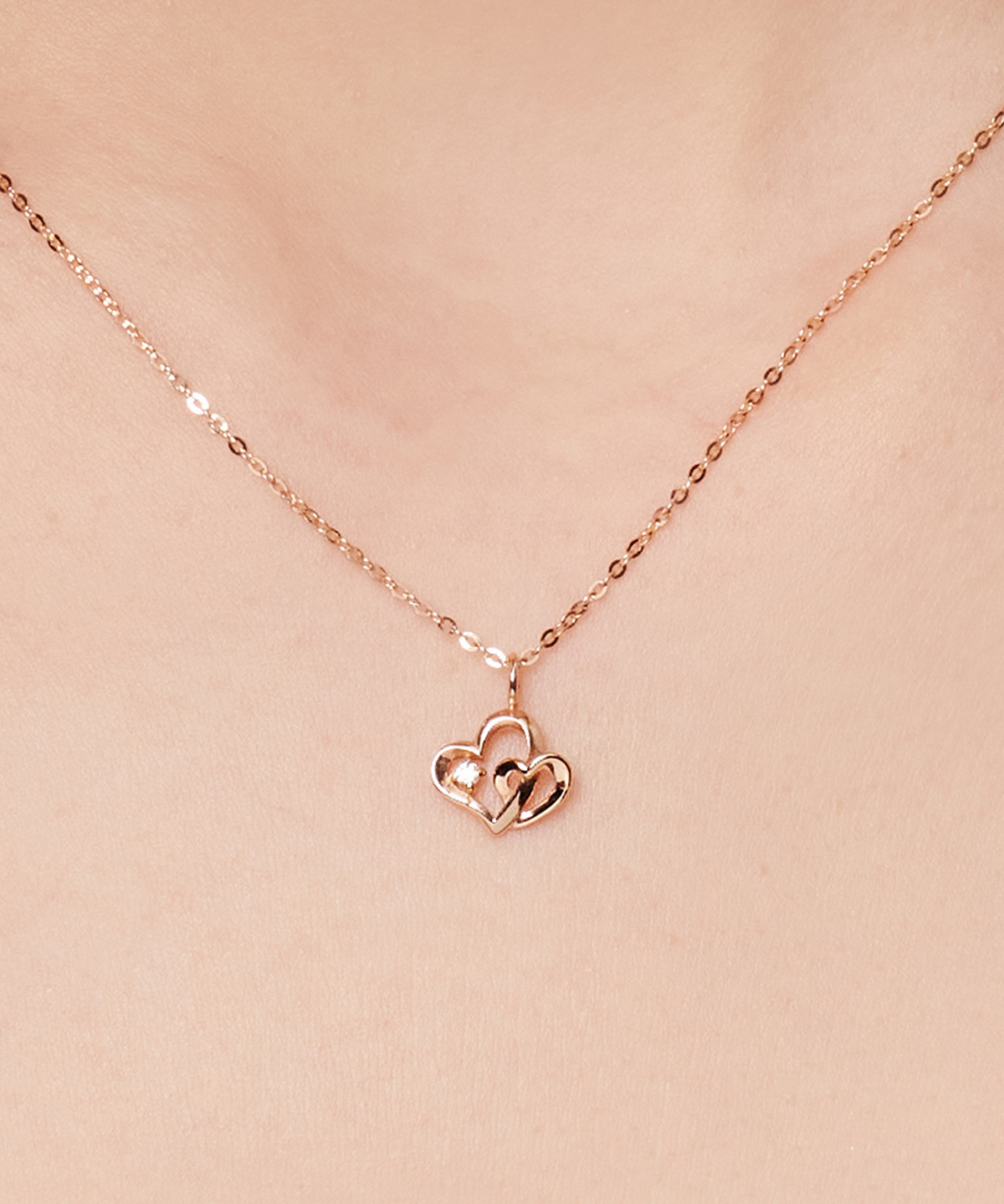 러비앤비(LOVEENB) [14K gold] 더블 하트 목걸이