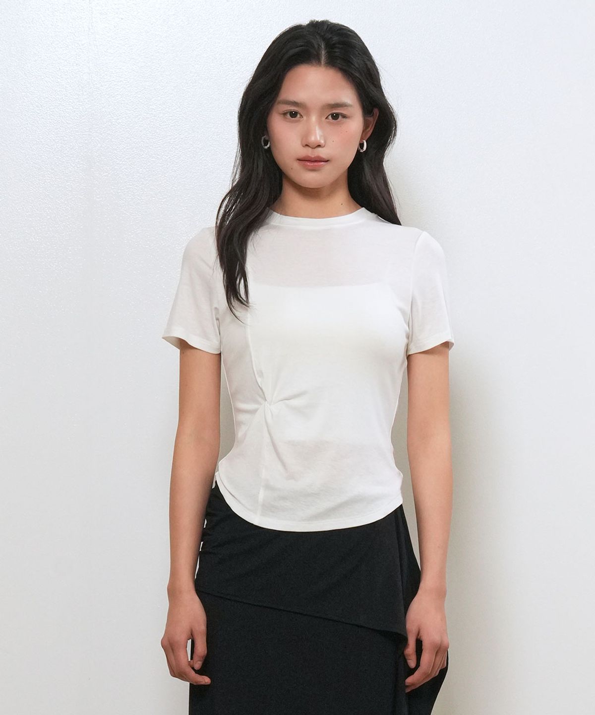 제너럴아이디어(GENERALIDEA) 아세테이트 꼬임 반팔 티셔츠 [WHITE] / GF2LTS520