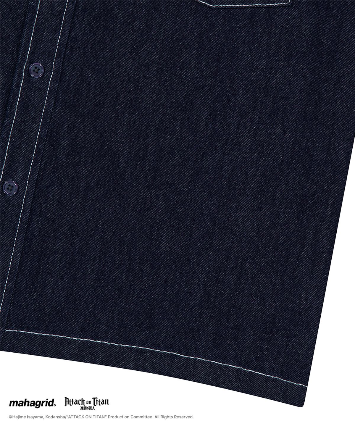 마하그리드(MAHAGRID) [진격의거인] SASAGEYO DENIM HALF SHIRT BLUE(MG2GMMW342T)